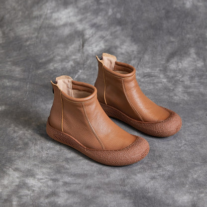 First Layer Cowhide Flat Online Leisure Women's Ankle Boots