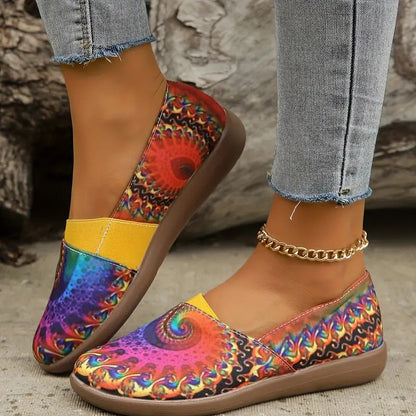 Women's Colorful Round Head Low-cut Leisure All-match Slip-on Shoes