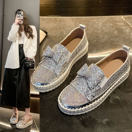 Women's Casual Bow Accessories Simple Sneaker
