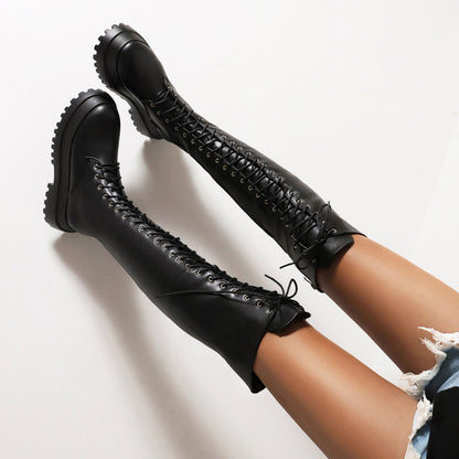 Punk Autumn And Winter Lace-up Martin Boots Platform
