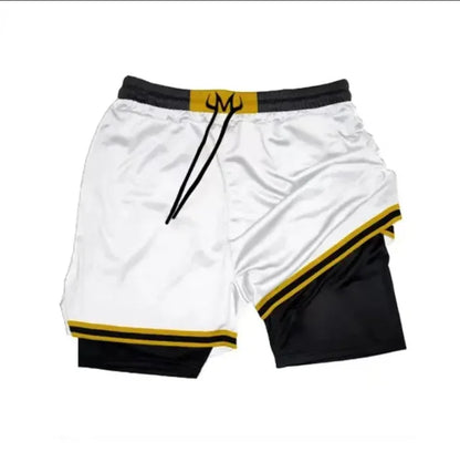 Pantaloncini estivi a doppio strato, da uomo, stile anime