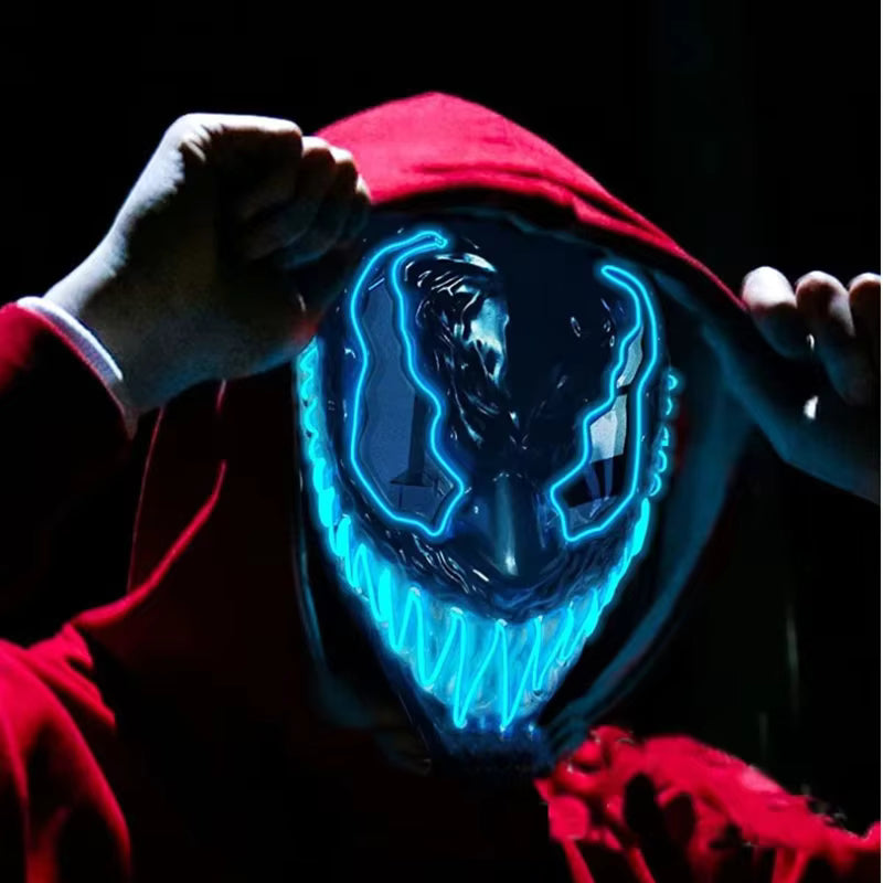 Horror Halloween GlowMasks Led luminoso Scream Venom Mask