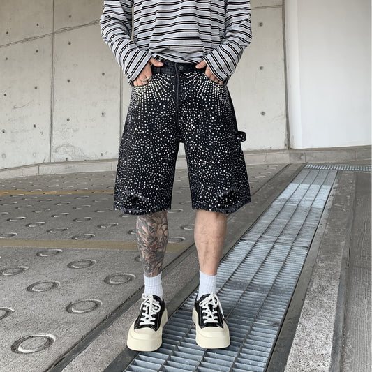 Pantaloni Uomo a Taglio Corto con Effetto Gradiente – Stile Casual Elegante da Lavoro e Tempo Libero
