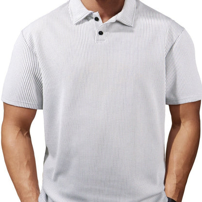 Men's Casual Striped Lapel Short Sleeve