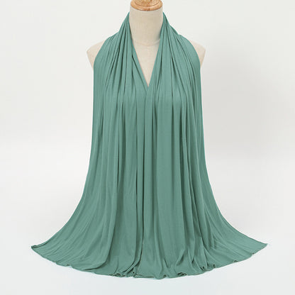Pure Color Mercerized Cotton Headscarf Warm Shawl