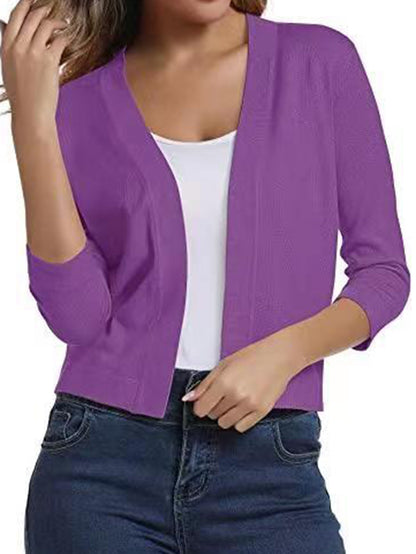 Simple Versatile Short Jacket Knitted Cardigan
