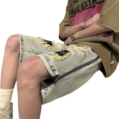 Shorts Uomo Estivi Denim – Ripped Camouflage, Casual e Trendy