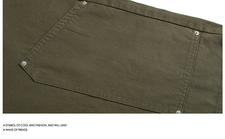 Workwear Rivet Shorts a Gamba Larga – Casual Loose, Vita Media