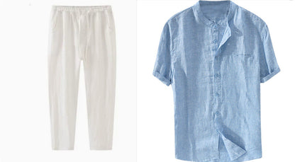 Men's Shirt New Short Sleeve Summer Stand Collar