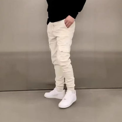 Dimensional Patch Pocket Overalls Lace Elastic Sports Baggy Pants Leisure