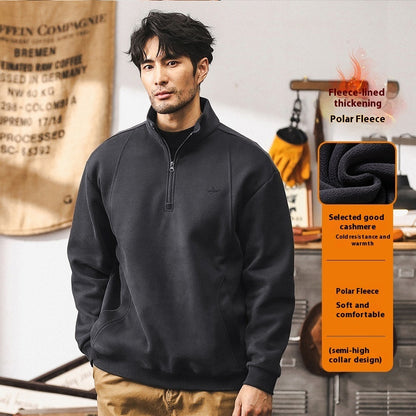 Zipper Fleece Warm Coat For Men Spring And Autumn