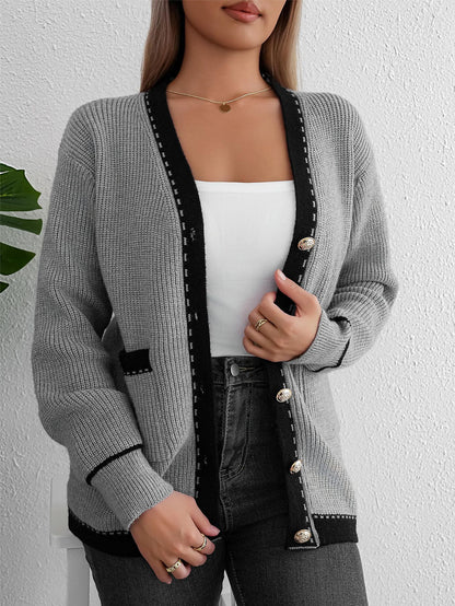Idle Style Casual Knitted Long Sleeve Cardigan Coat