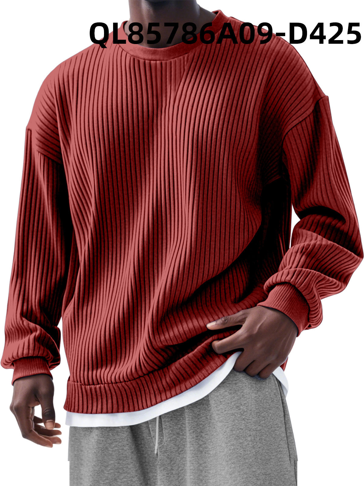 Men's Loose Trendy Long Sleeve Round Neck Top