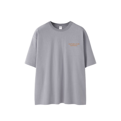 Thread Collar Embroidered T-shirt Retro Heavy Pit Short Sleeve