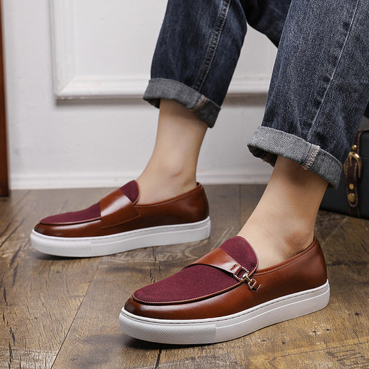 Men's Leather Shoes Horsebit Buckle Slip-on