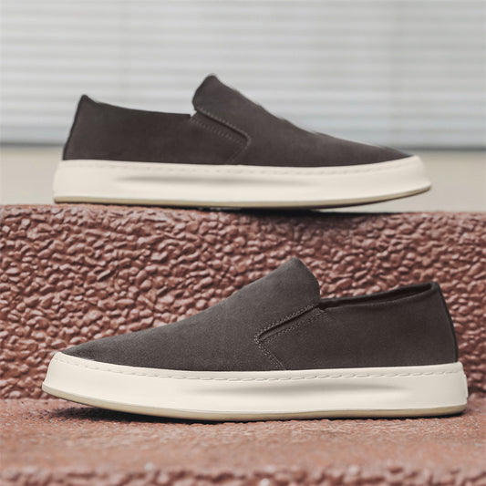 Scarpe Uomo Casual Stile Coreano – Plateau Medio in Pelle Opaca