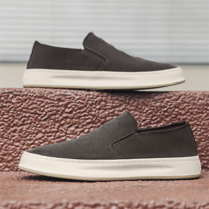 Scarpe Uomo Casual Stile Coreano – Plateau Medio in Pelle Opaca