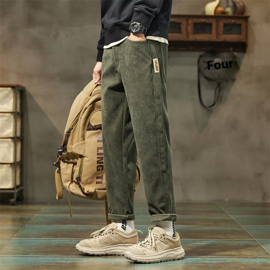 Corduroy Men's Casual Pants Trendy Brand Simple All-match