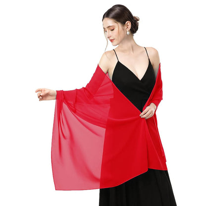 Long Thin Chiffon Shawl Scarf Dual-use