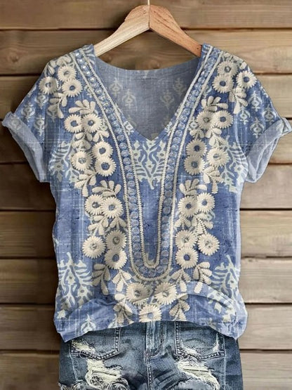 Women's Fashion Printed Short-sleeved T-shirt