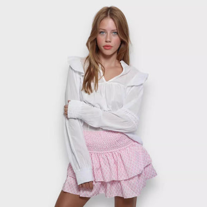 New Skirt Casual Smocking Cake Stripe Printing