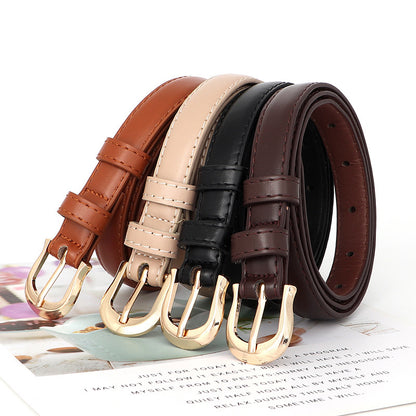 Suit Fashion Thin Belt Women's Black Jeans Strap