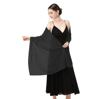 Long Thin Chiffon Shawl Scarf Dual-use