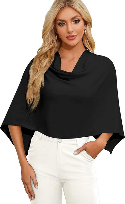Women's Cloak Short All-match Soft Knitted Shawl Scarf Top