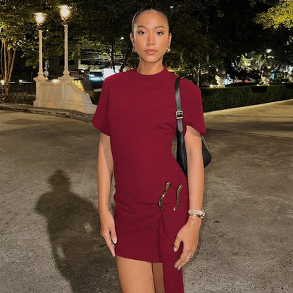 Women's Round Neck Half Sleeve Short Dress