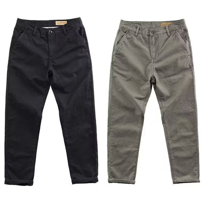 Micro Elastic High Density Casual Men's Slim Washed Trendy Pants