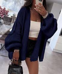 🧶 Cardigan donna lavorato a maglia, linea regular
