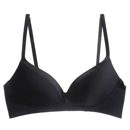 Satin Stitching French Sexy Triangle Cup Micro Push Up Without Steel Ring