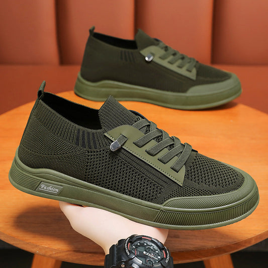 Scarpe Uomo Casual Stile Coreano in Tela Leggere Traspiranti Basse