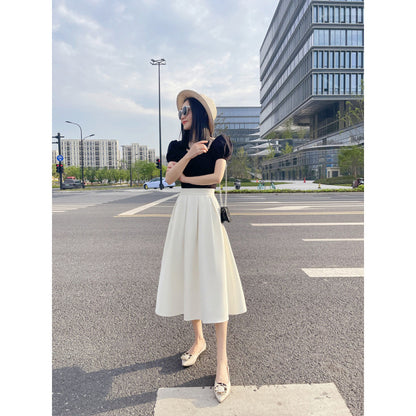 Women's Mid-length Skirt High Waist Pleated Skirt