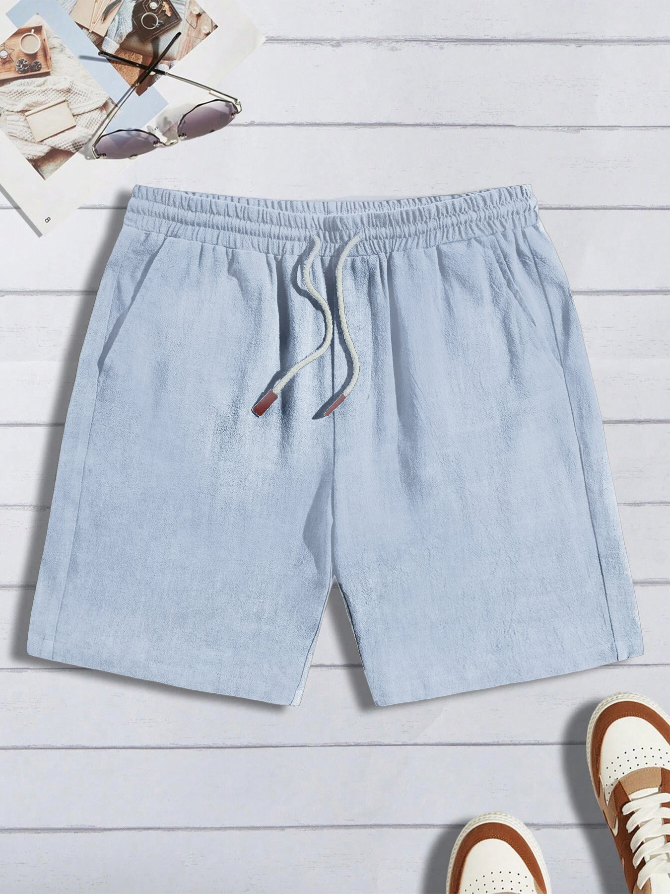 Shorts di lino sottili, pantaloncini casual