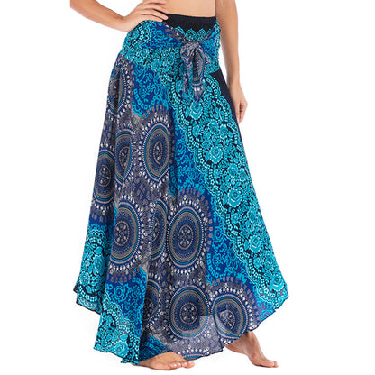 Casual Half-length Beach Vacation Two-way Large Swing Skirt