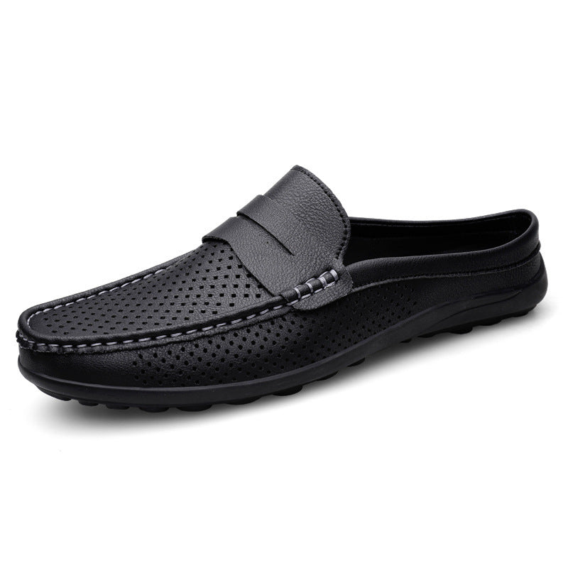 Scarpe Uomo Casual in Pelle Traforata – Mezza Ciabatta Traspirante