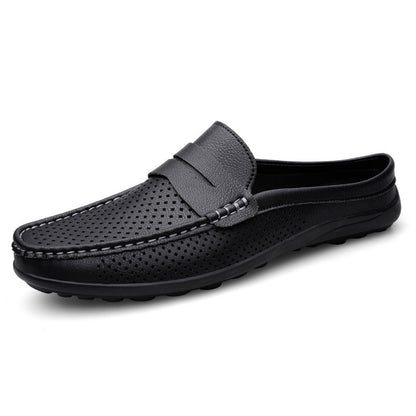 Scarpe Uomo Casual in Pelle Traforata – Mezza Ciabatta Traspirante