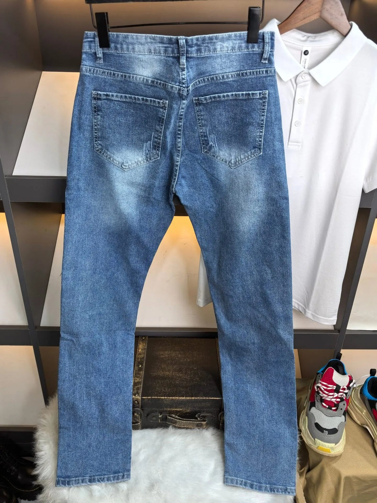 Jeans Uomo Stretch Casual Tinta Unita Comodi