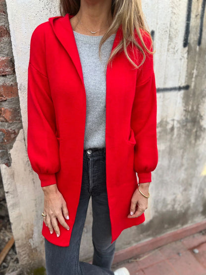 Women's Woolen Pocket Hooded Jacket