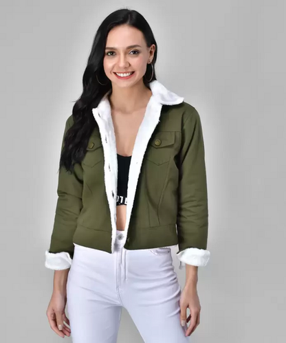 Giacca corta casual da donna, leggera e tinta unita