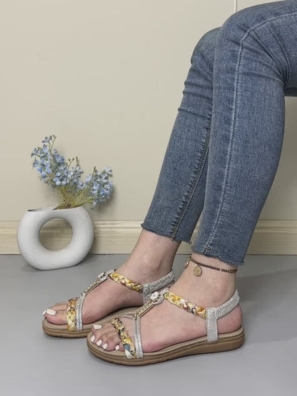 Sandali Donna Piatti Intrecciati Punta Tonda – 3 Colori
