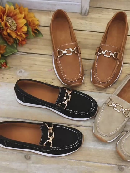👞 Mocassini donna platform con catena, eleganti e casual