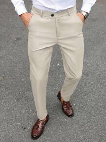 Pantaloni Uomo Slim Pencil Cotone Twill Stretch Fashion 5 Colori