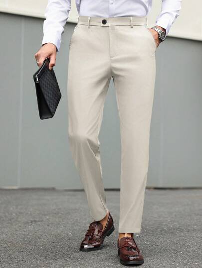 Pantaloni Uomo Slim Pencil Cotone Twill Stretch Fashion 5 Colori