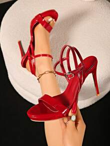 👠 SANDALI SEXY TACCO ALTO DONNA SCARPE DA SERA CERIMONIA ELEGANTI PUNTA APERTA