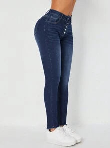 👖 Jeans donna cropped slim fit bicolore – Orlo arrotolato