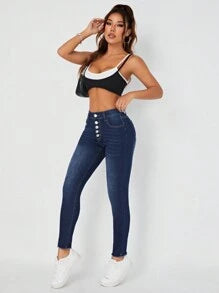 👖 Jeans donna cropped slim fit bicolore – Orlo arrotolato